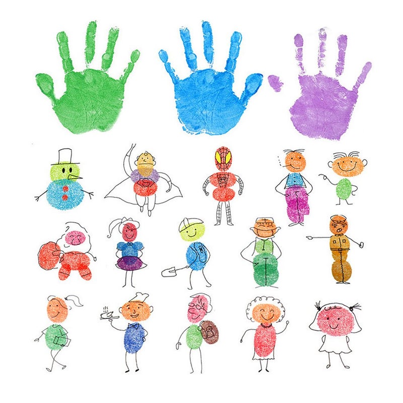 Myboree Washable Large Ink Pads for Kids Crafts Projects Rubber Stamps 12 Colors - Image 2